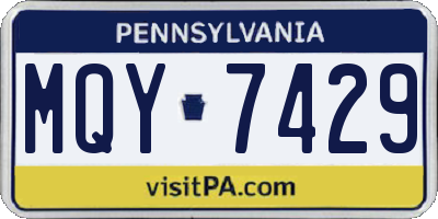 PA license plate MQY7429