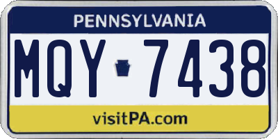 PA license plate MQY7438