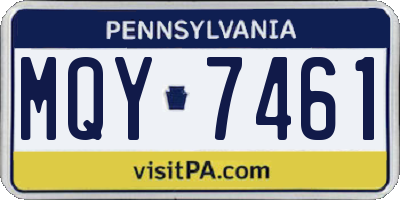 PA license plate MQY7461