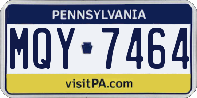 PA license plate MQY7464