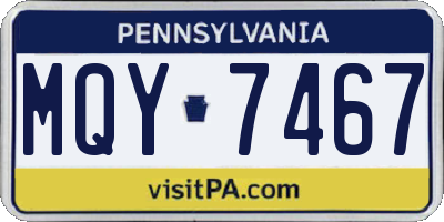 PA license plate MQY7467