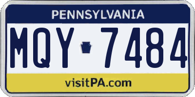 PA license plate MQY7484