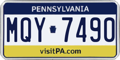 PA license plate MQY7490