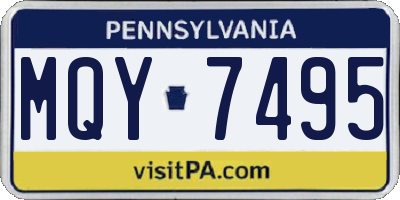PA license plate MQY7495