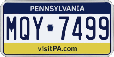 PA license plate MQY7499