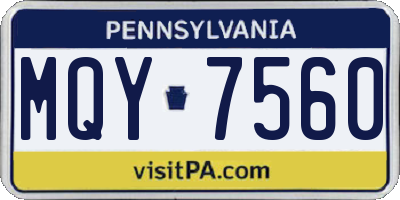 PA license plate MQY7560