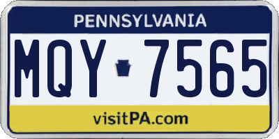 PA license plate MQY7565