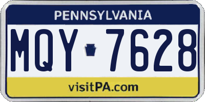 PA license plate MQY7628