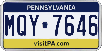 PA license plate MQY7646