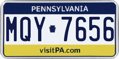 PA license plate MQY7656