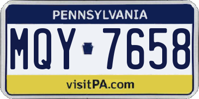 PA license plate MQY7658