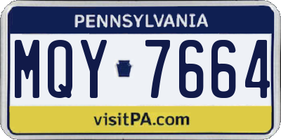 PA license plate MQY7664