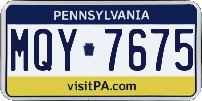 PA license plate MQY7675