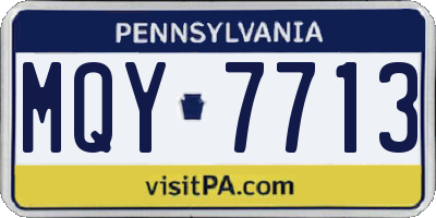 PA license plate MQY7713