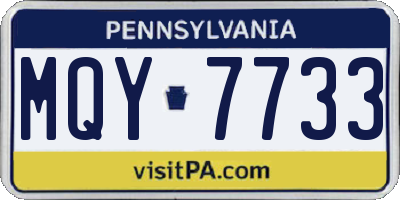PA license plate MQY7733