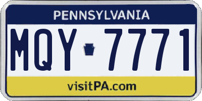 PA license plate MQY7771