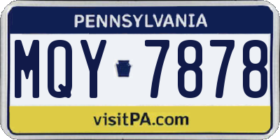 PA license plate MQY7878