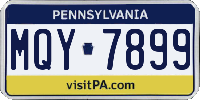 PA license plate MQY7899