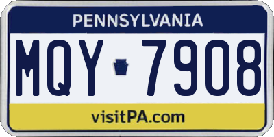 PA license plate MQY7908