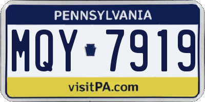 PA license plate MQY7919