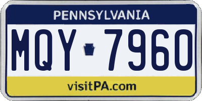 PA license plate MQY7960