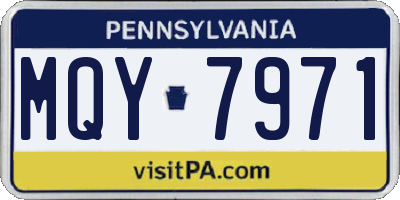 PA license plate MQY7971