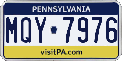 PA license plate MQY7976