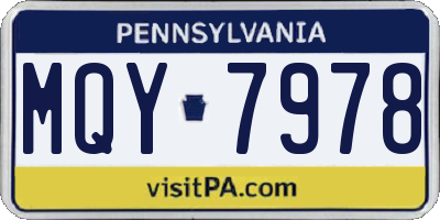 PA license plate MQY7978