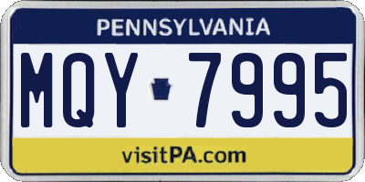 PA license plate MQY7995