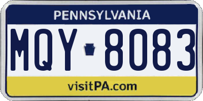 PA license plate MQY8083