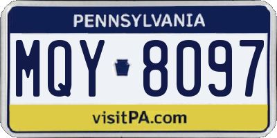 PA license plate MQY8097