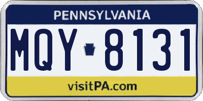 PA license plate MQY8131