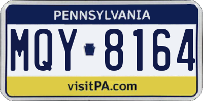 PA license plate MQY8164