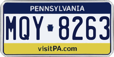 PA license plate MQY8263
