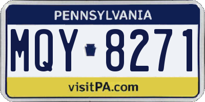 PA license plate MQY8271