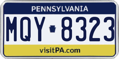 PA license plate MQY8323