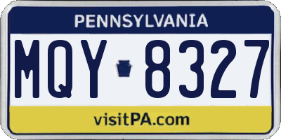 PA license plate MQY8327