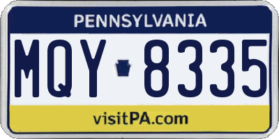PA license plate MQY8335