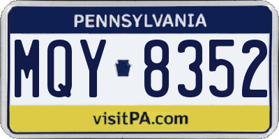 PA license plate MQY8352