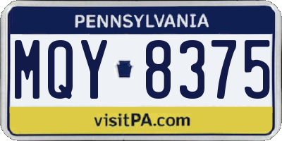 PA license plate MQY8375