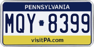 PA license plate MQY8399