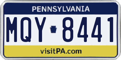 PA license plate MQY8441