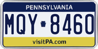 PA license plate MQY8460