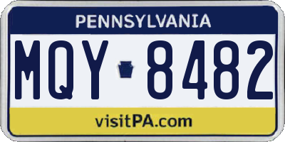 PA license plate MQY8482