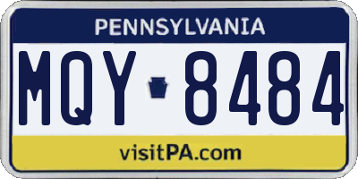 PA license plate MQY8484