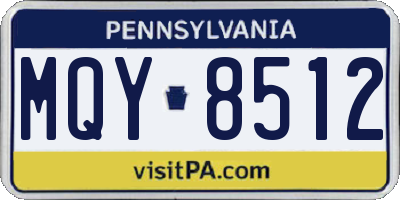 PA license plate MQY8512