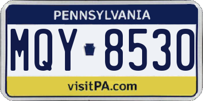 PA license plate MQY8530