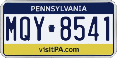 PA license plate MQY8541