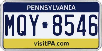 PA license plate MQY8546