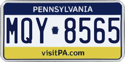 PA license plate MQY8565